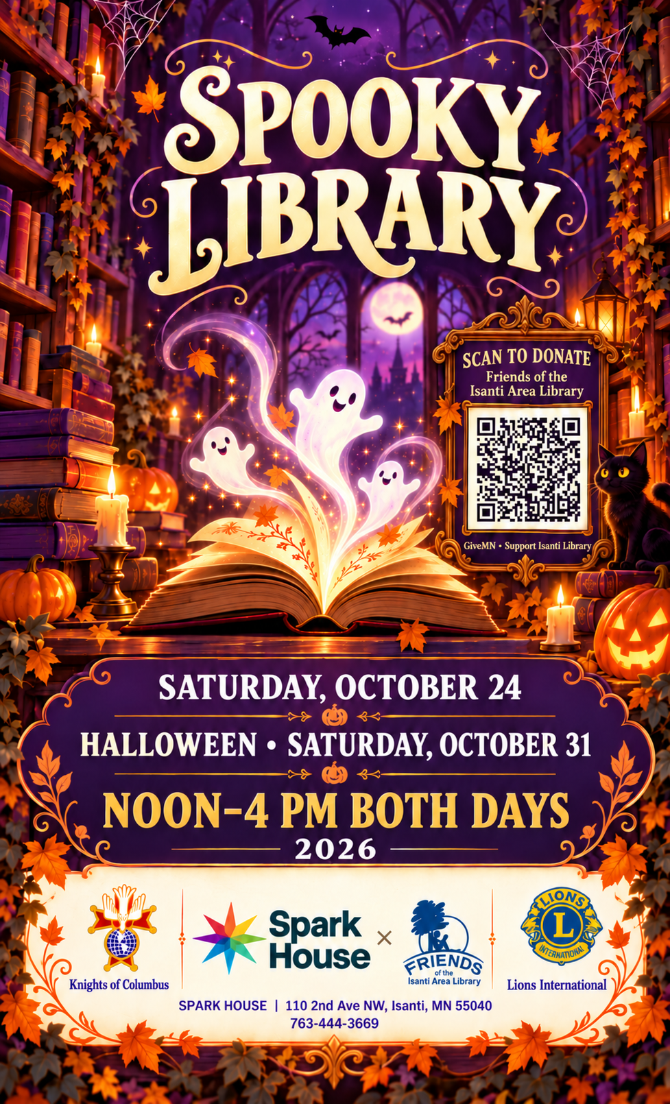 Spooky Library event poster